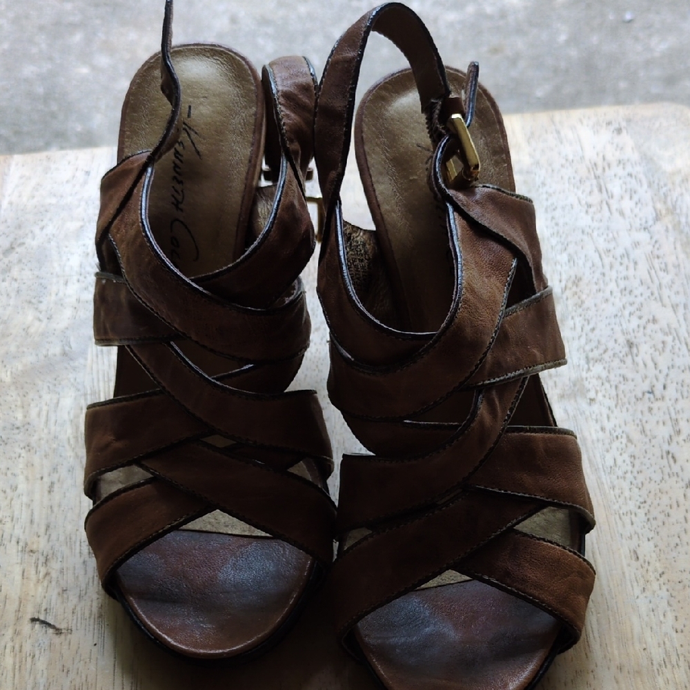 Kenneth Cole Dark Brown Strappy Heels
